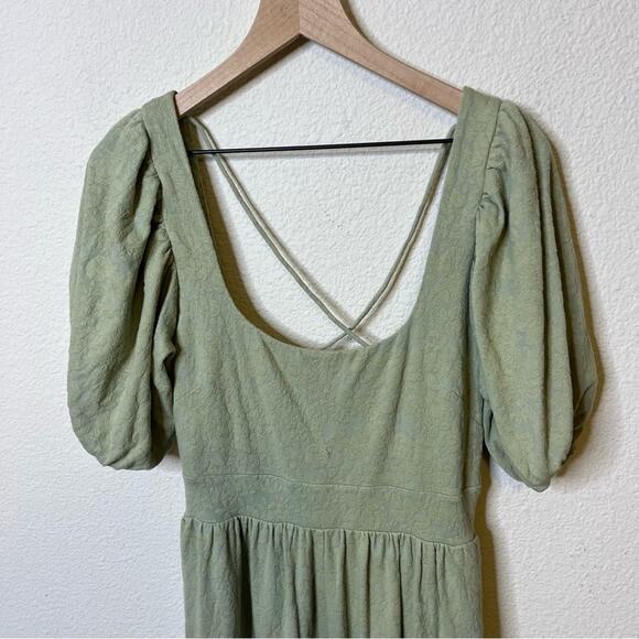 Free People Knit Jumpsuit Romper Onesie Green Aloe Wash Womens Size L - Picture 3 of 8